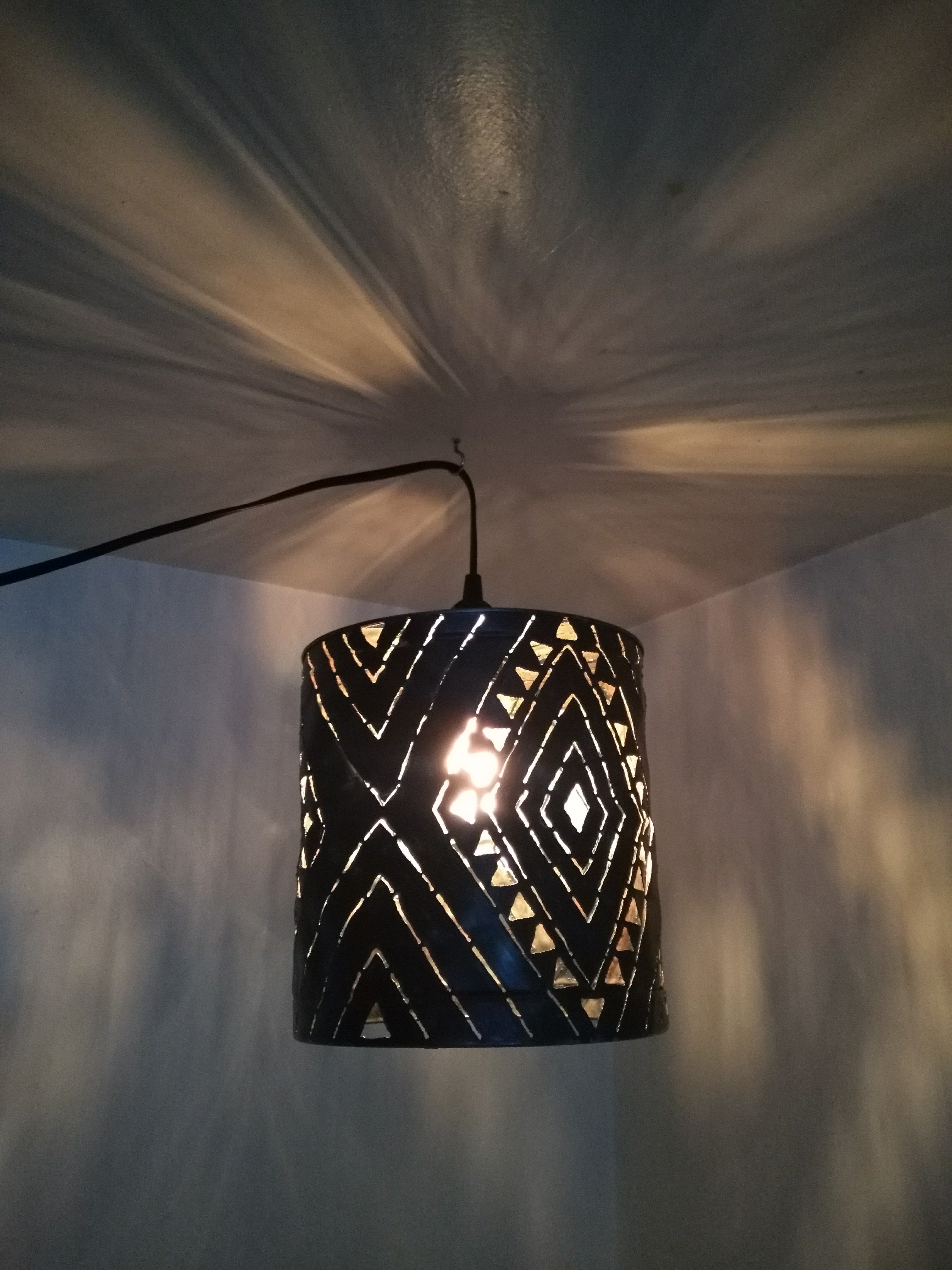 African Pattern Shadow Lamp