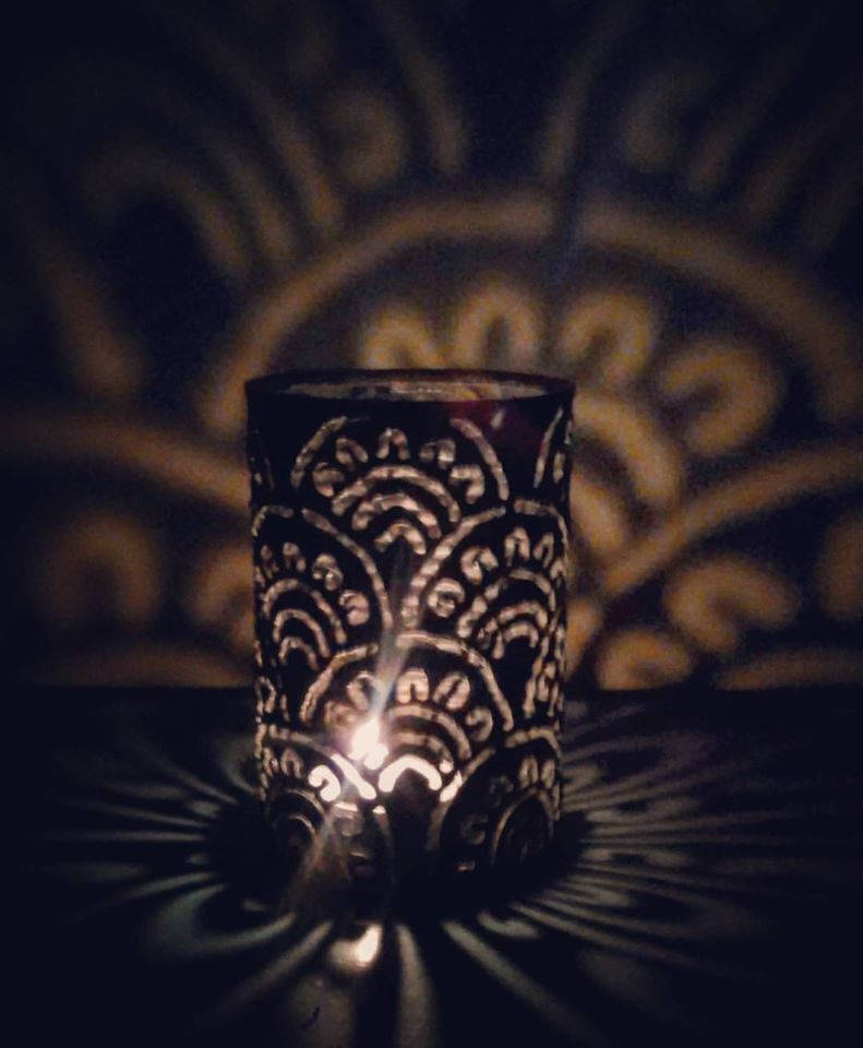 Fan Pattern Luminary Candle Holder