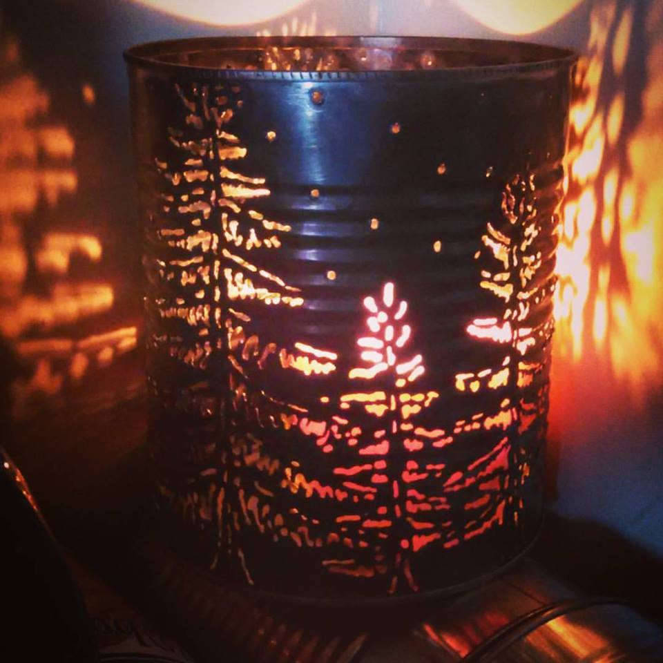 Pine Tree Woodland Luminary Candle Holder