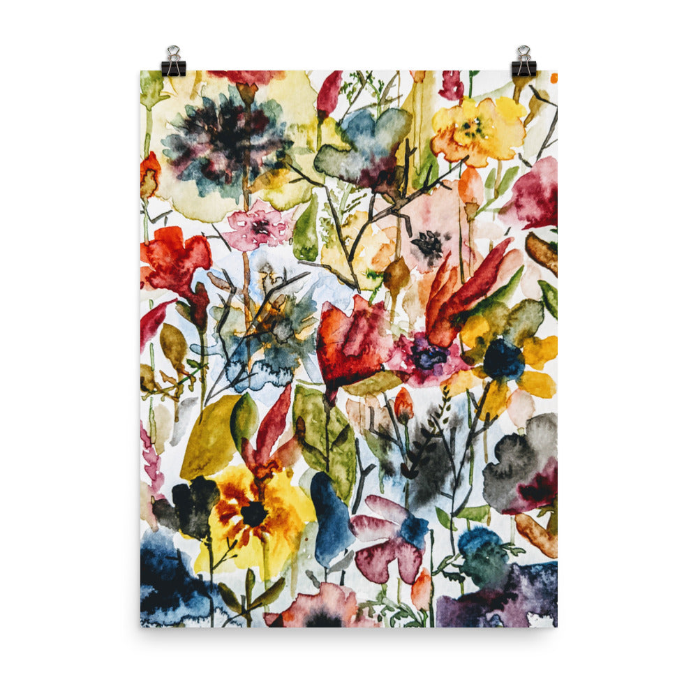 Wildflower Tangle Watercolor Print